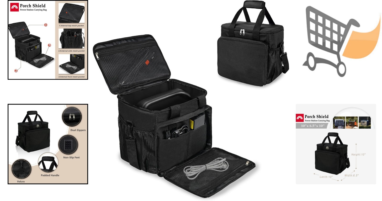 Portable Power Station Bag Waterproof Polyester for Jackery Explorer 60-300