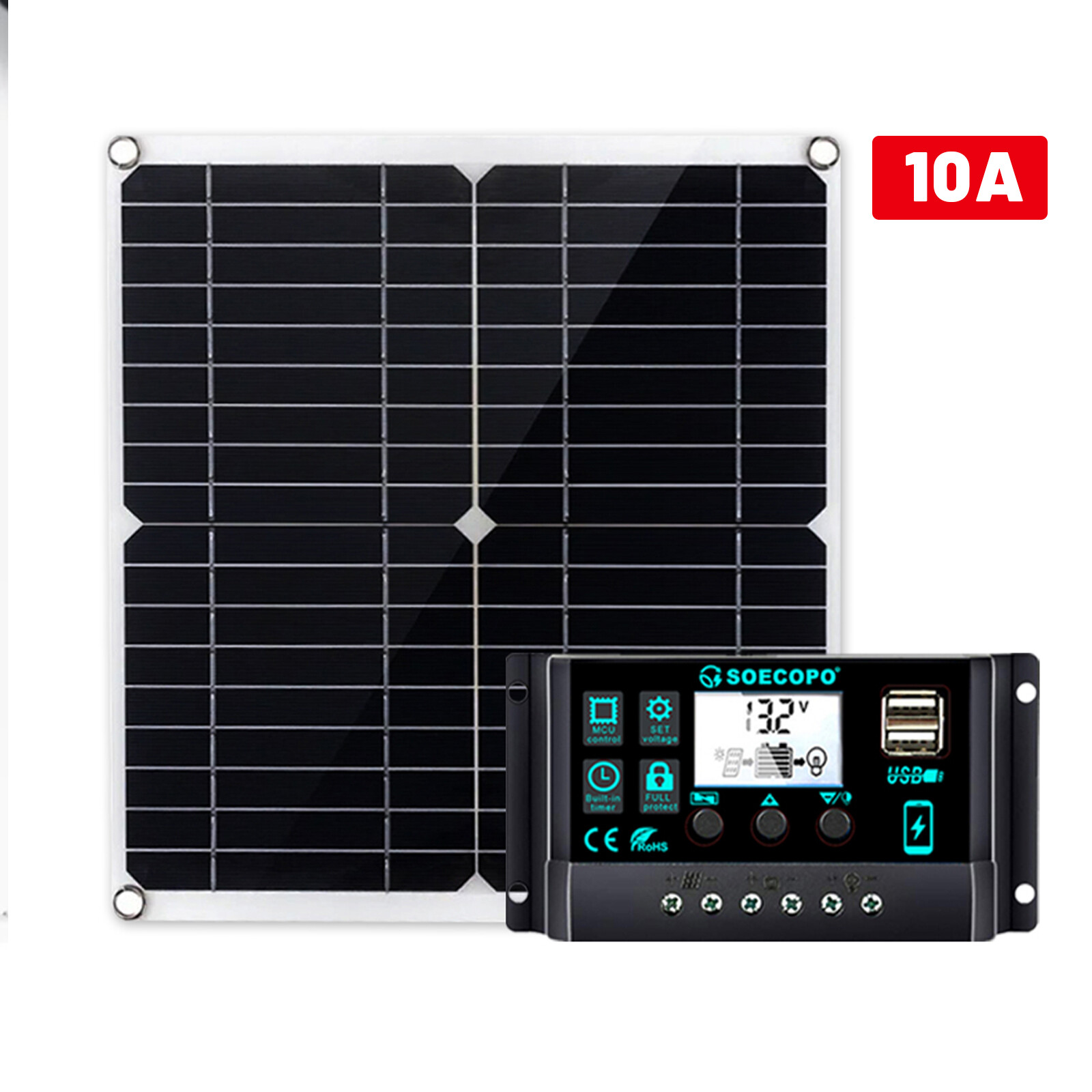 1200W Solar Panel Kit 10A-100A 12V Battery Charge Controller RV Caravan Board