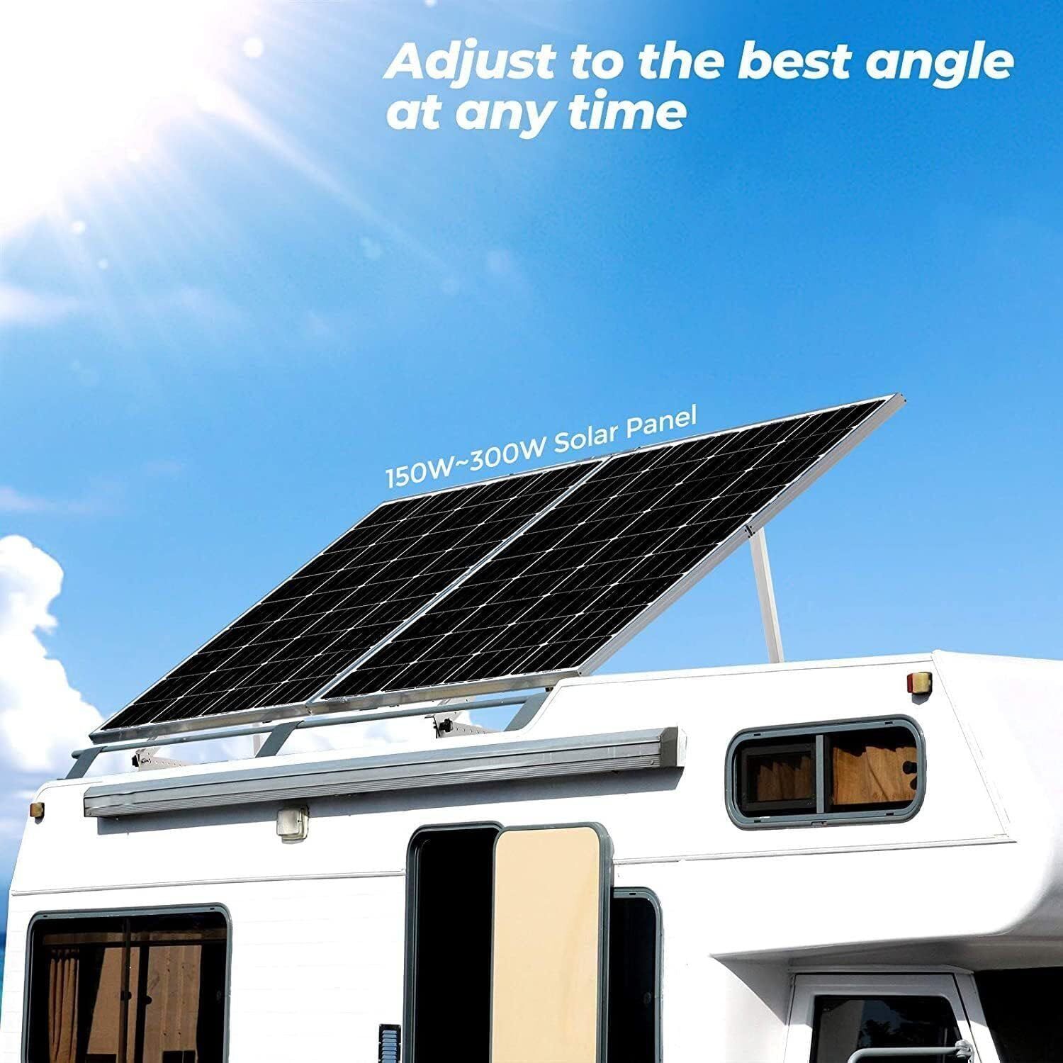 2Pack Adjustable Solar Panel RV Tilt Mount Brackets Flat Surface Frame for Roof