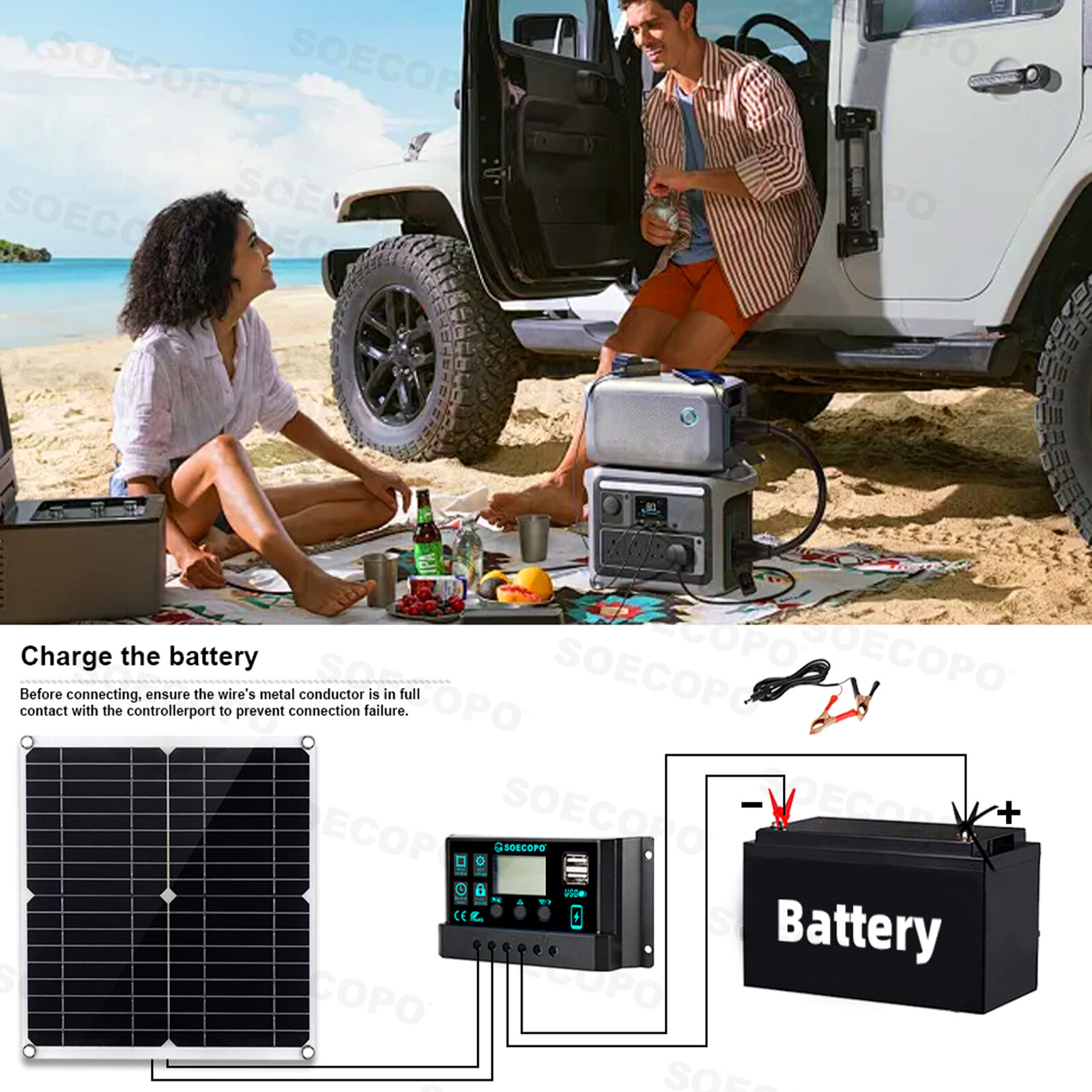 10000W Power Inverter Solar Generator With 300W Solar Panel Home Complete Set