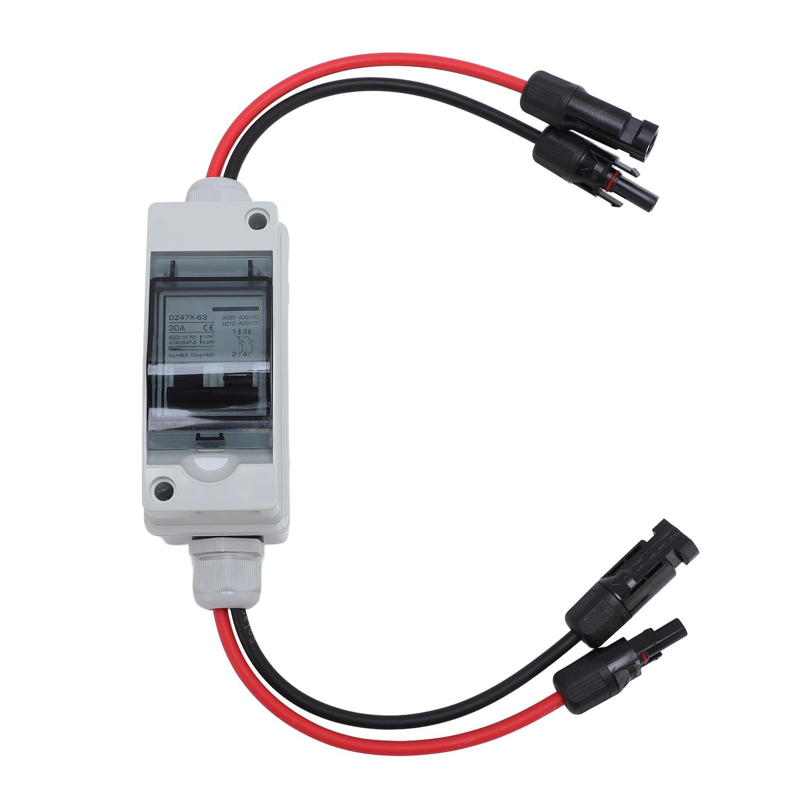 Solar Panel Disconnect Switch 30A DC AC Shut Off 2 Poles Outdoor Home Miniatu…