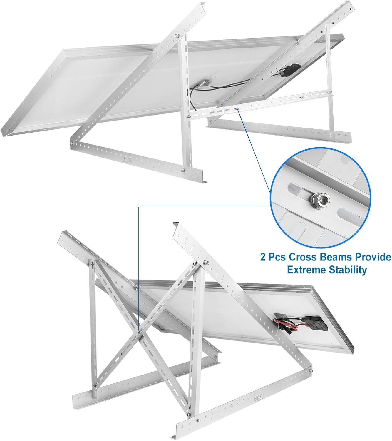 2 Sets 45″ Solar Panel Mount Brackets for 100-400 Watts Solar Panel with Enhance