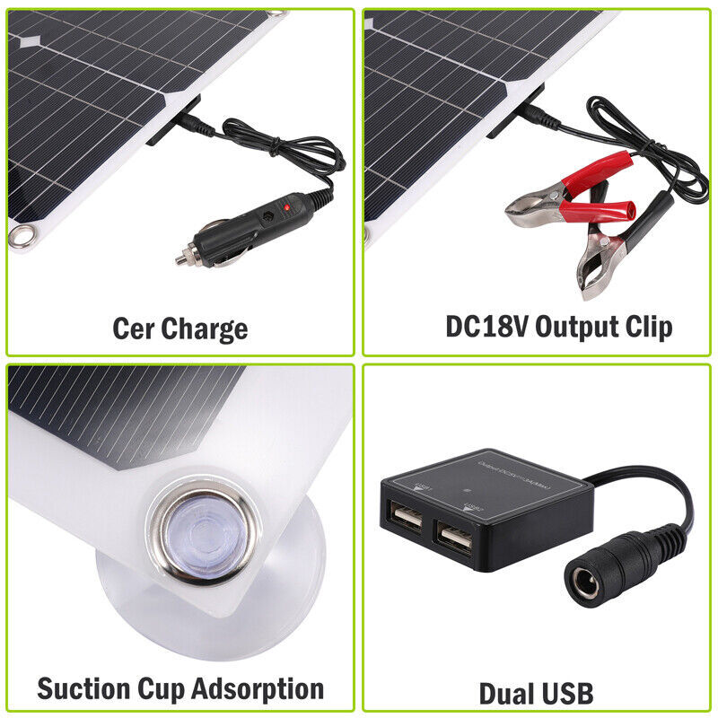 400W Solar Panel Kit 100A 12V Battery Charger w/ Controller Caravan Boat RV Car