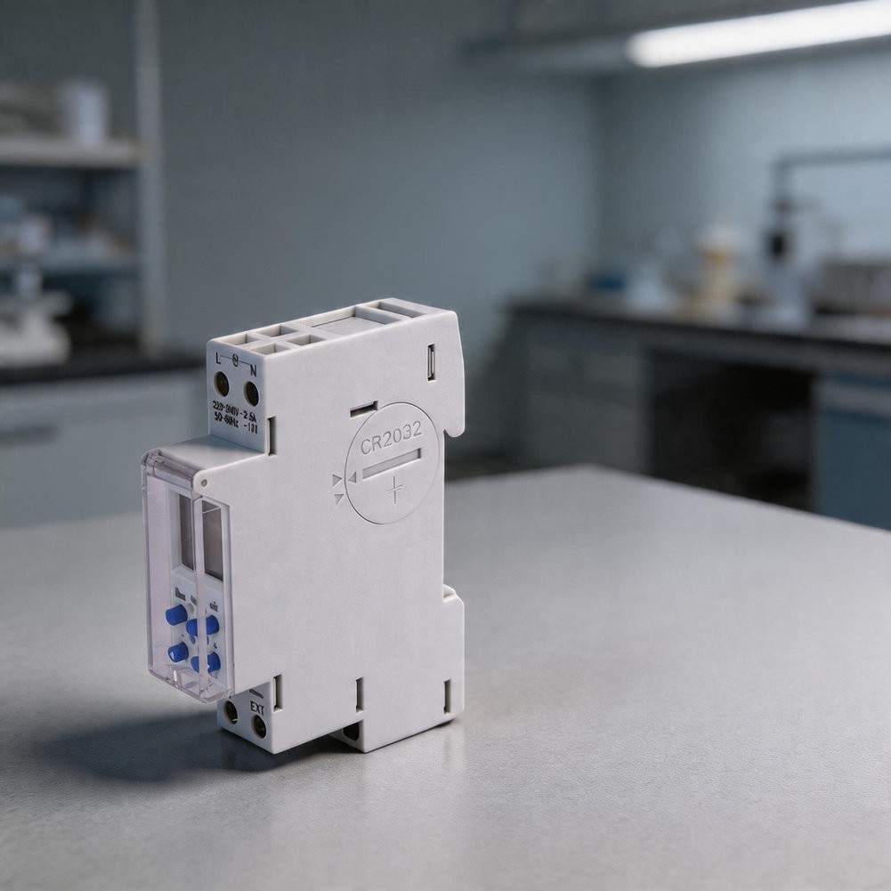 DIN Rail Timer Adjustable Time Intervals Clear Digital LCD Easy Installation
