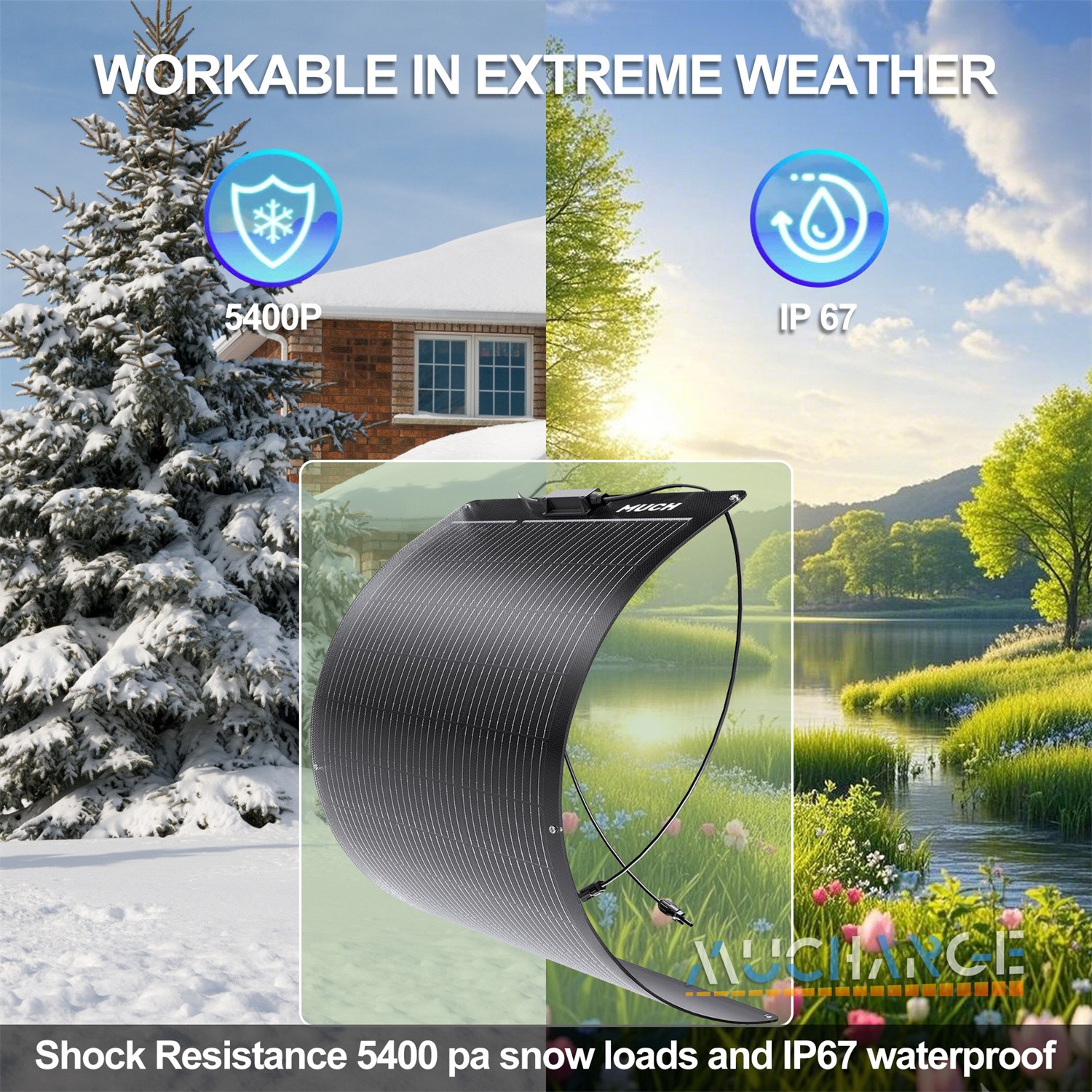 200W Flexible High Effciency Solar Panel Kit Sunshed RV Battery Charge Boating