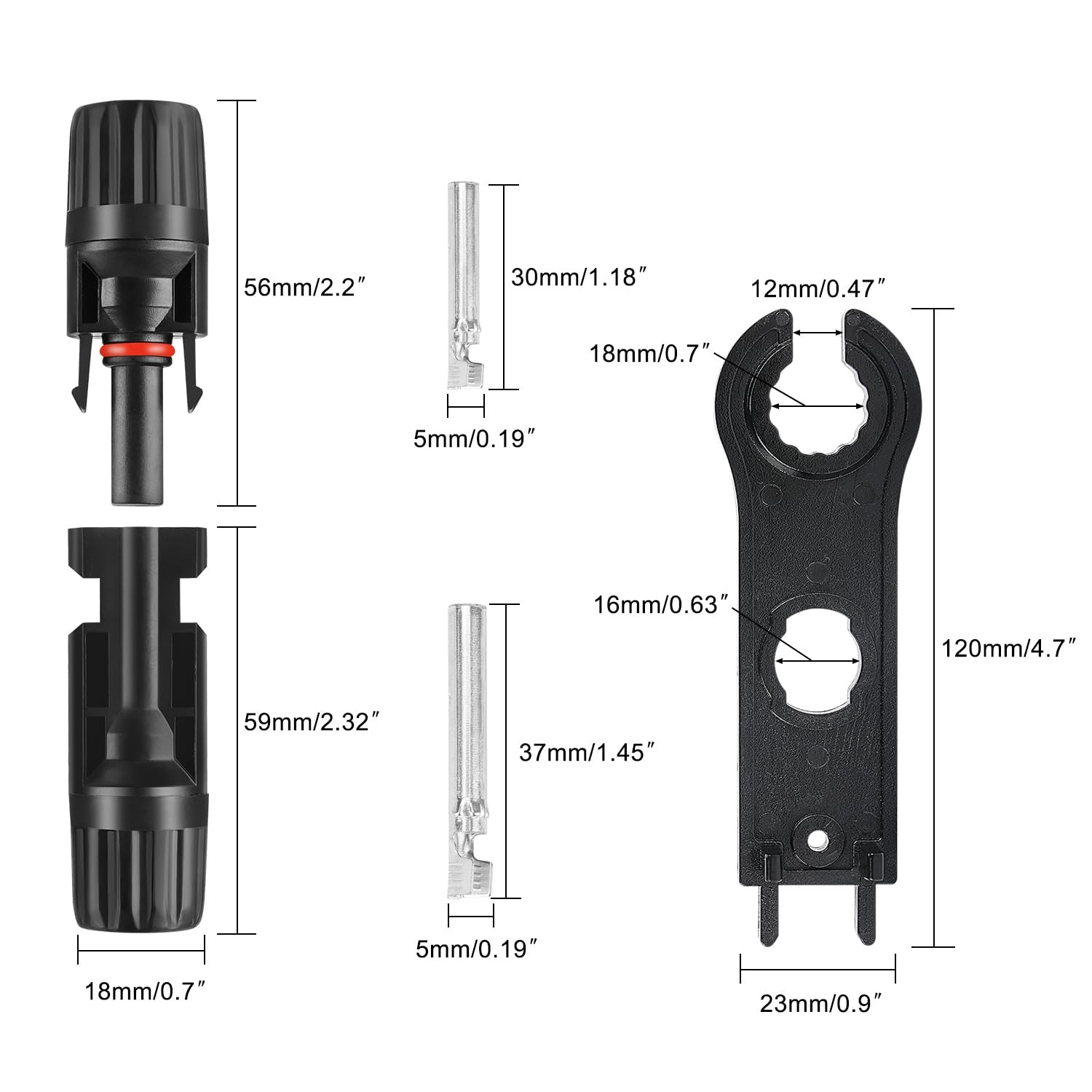 20Pairs/40PCS Solar Panel Connectors MC4 Male & Female Solar Cable Connectors…