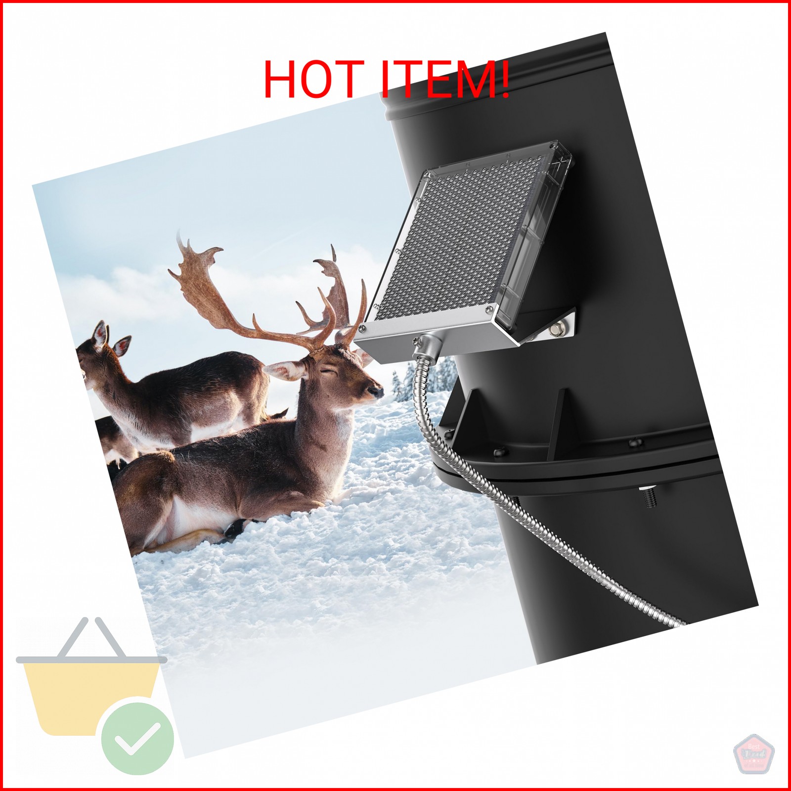 6V Solar Panel Battery Charger for Deer Feeder, 1.7W Waterproof Solar Panel with