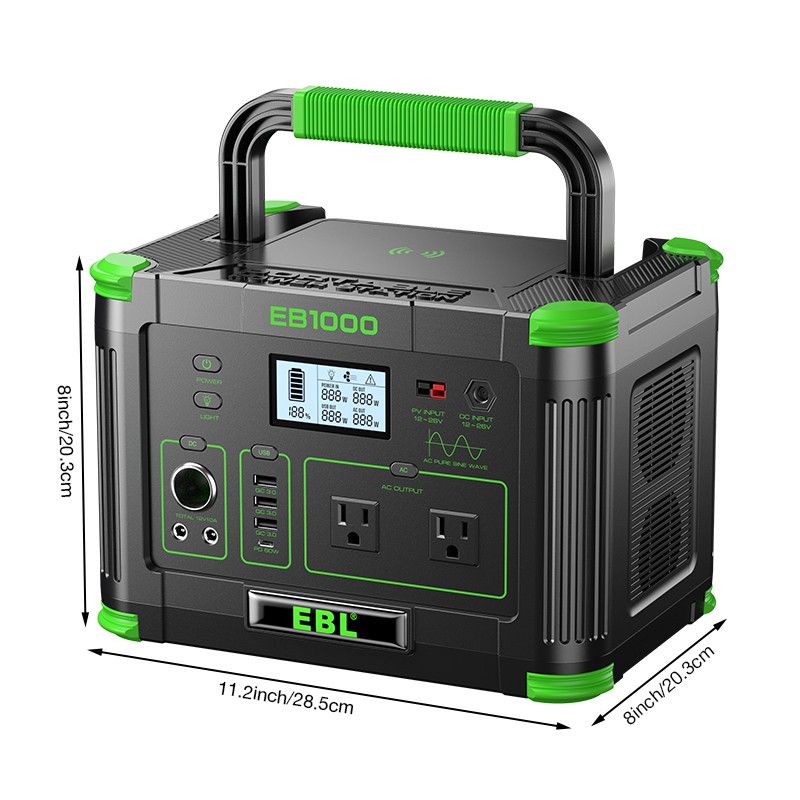 1000W 999Wh Power Station Portable Generator RV LiFePO4 Backup Battery Camping