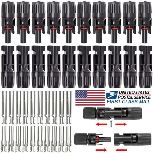10 Pairs Male Female Wire Cable Connector Set Solar Panel Waterproof Connector