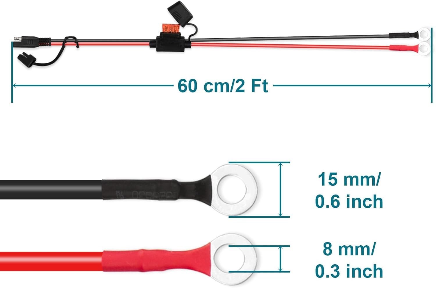 SAE Extension Cable, Battery Tender Extension Cable for Motorcycle/Motorbike/…