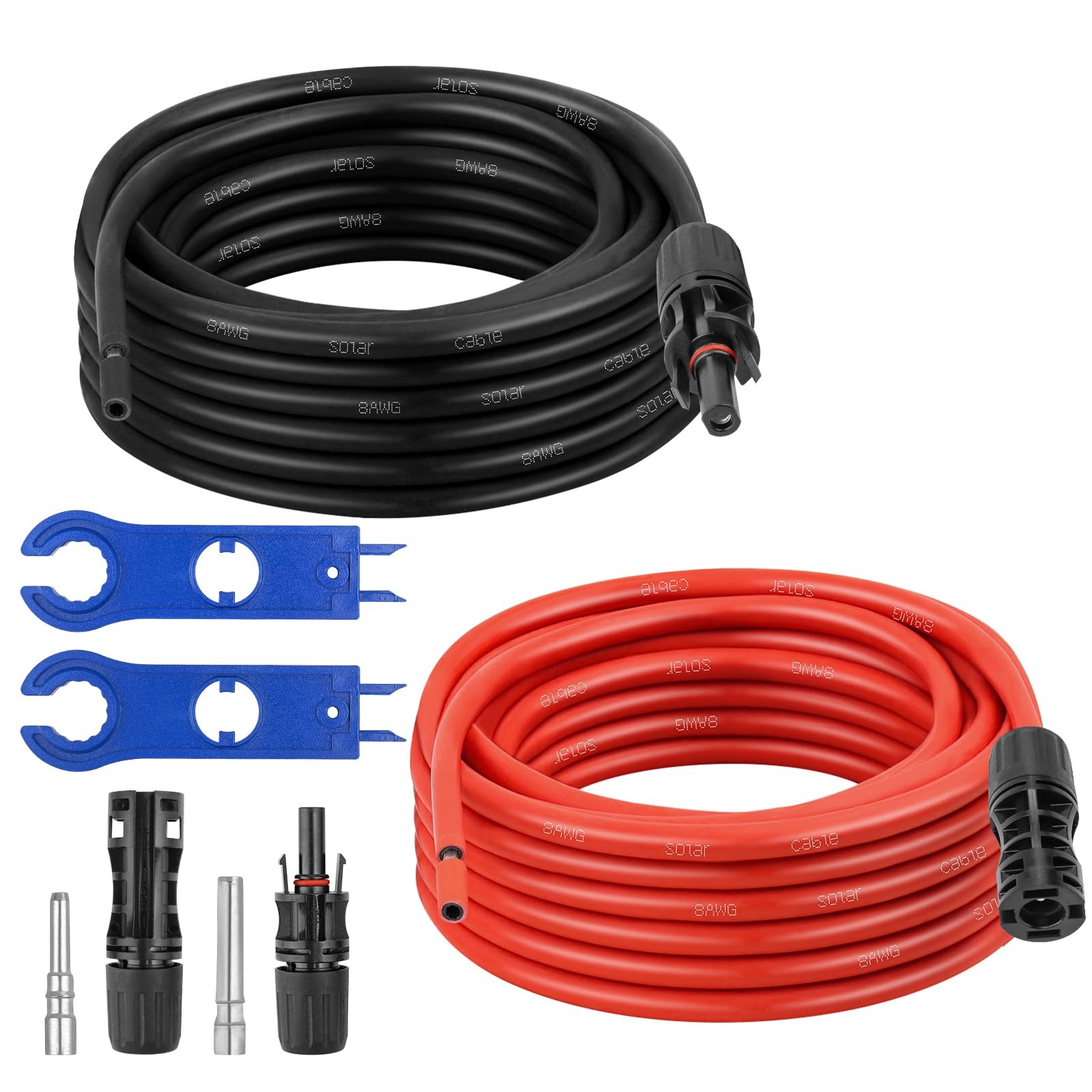 XRDS -RF Solar Extension Cable 8AWG, 10FT Red & Black Solar Panel Wire with S…