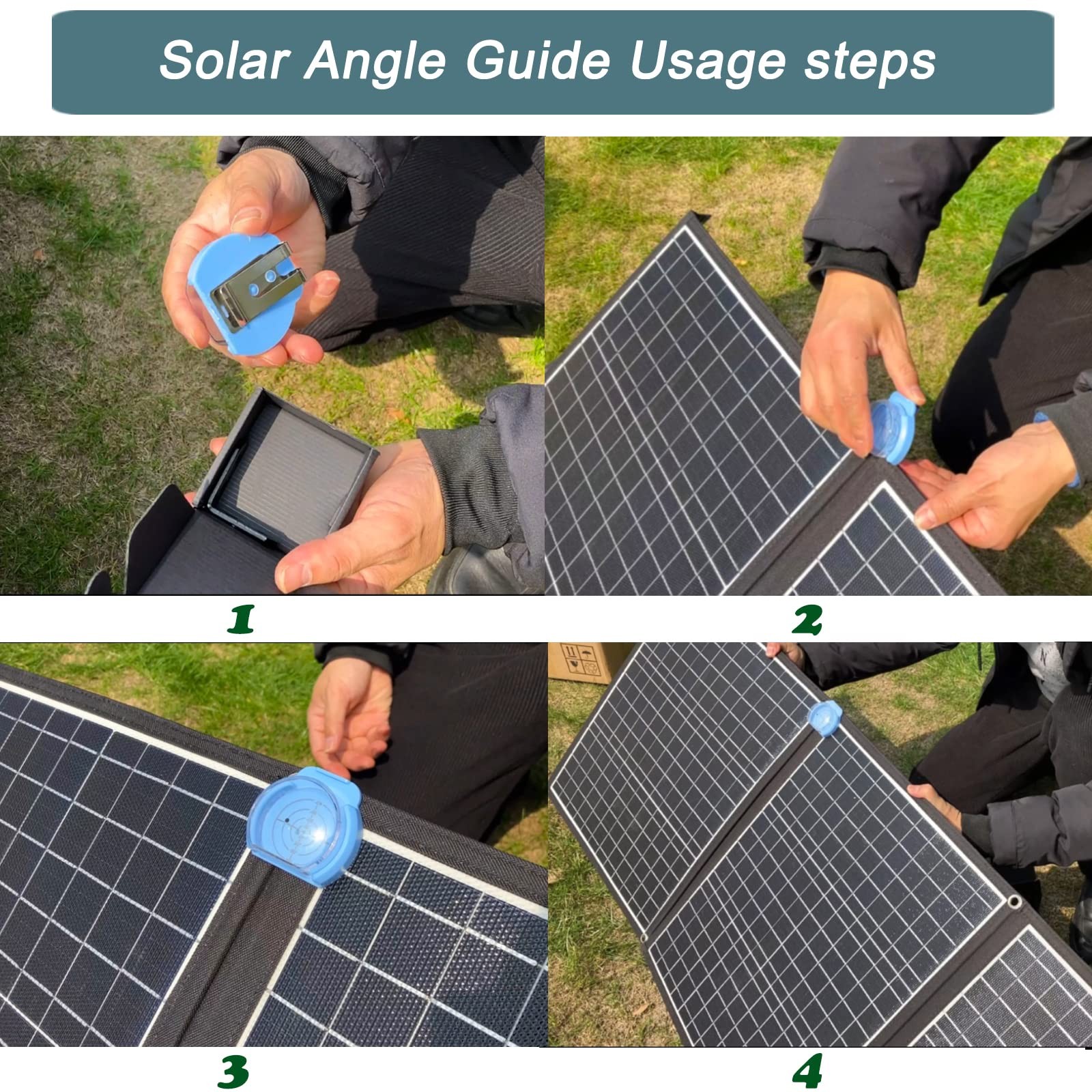KarlKers Solar Angle Guide Solar Panel Accessories for Portable Solar Panel F…