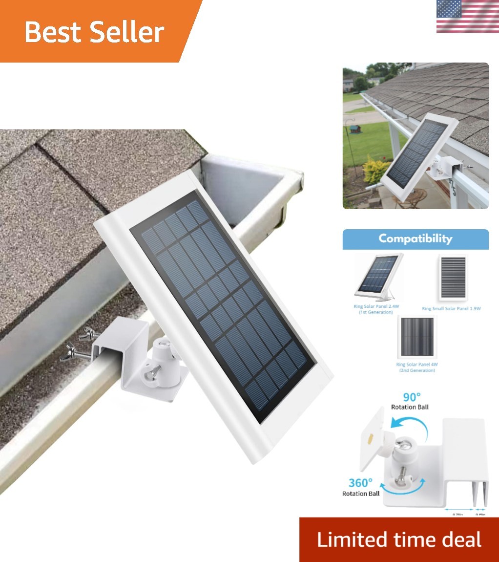 360-Degree Adjustable Mount Bracket for Ring Solar Panels – Weatherproof Design
