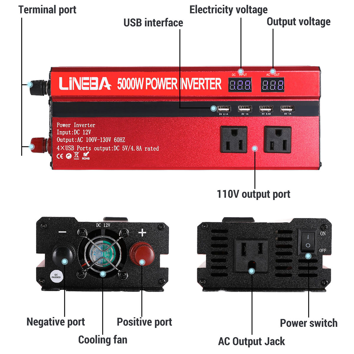 6000W Inverter Solar Panel Kit Solar Power for RV Marine Boat Off Grid System US