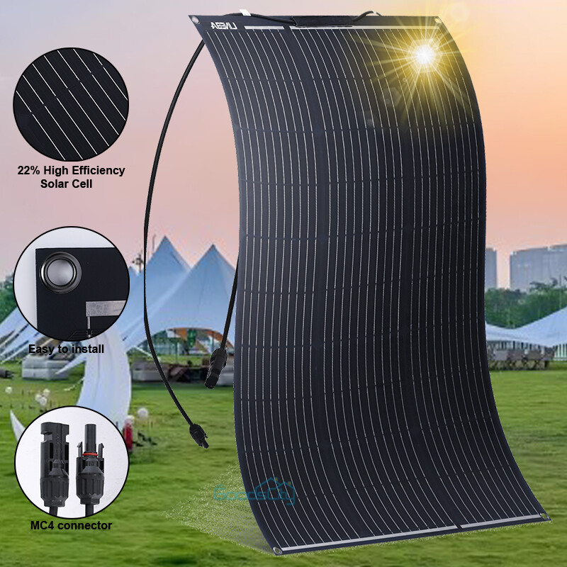 100W 200W 300W 400W Watt Solar Panel Kit Monocrystalline 12V for RV Marine Home