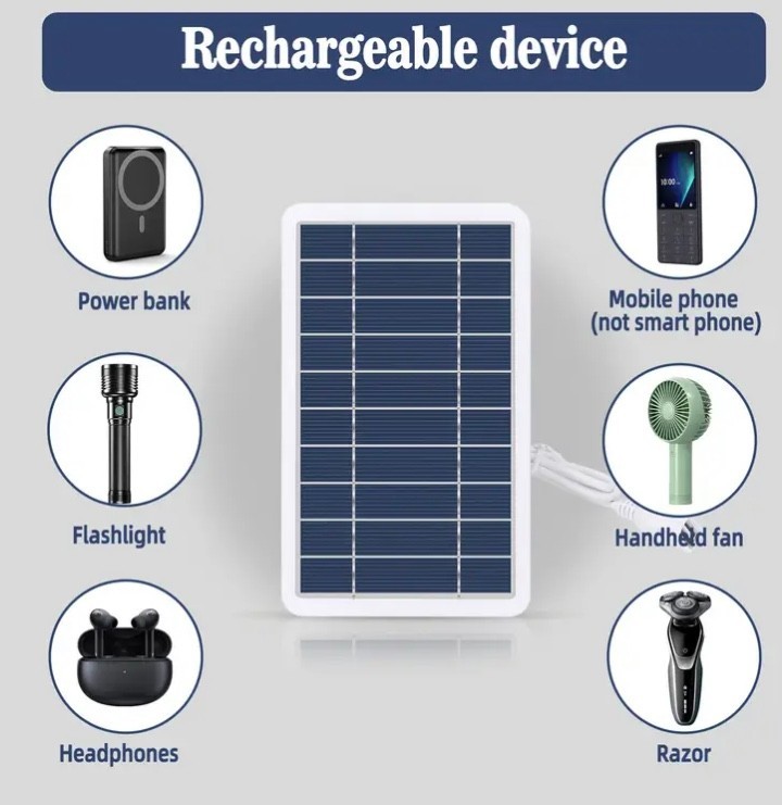 Mini Portable Solar Panel Charger 5V USB Outdoor Emergency Power For Camping