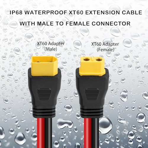 0AWG XT60 Extension Cable 5FT, XT60 Cable with Male to Female Connector 5 FT 1