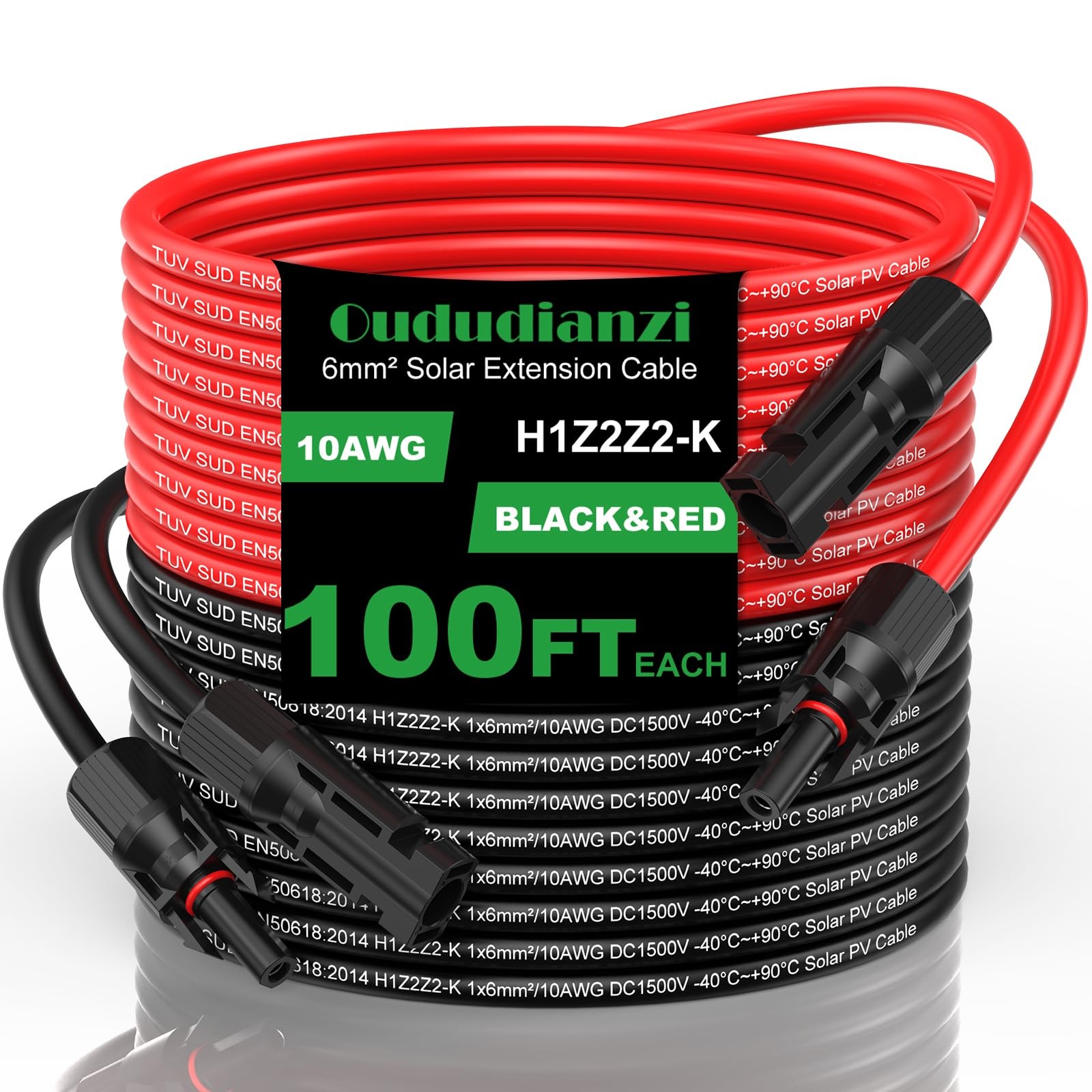 10AWG Solar Extension Cable Oududianzi 100FT Tinned