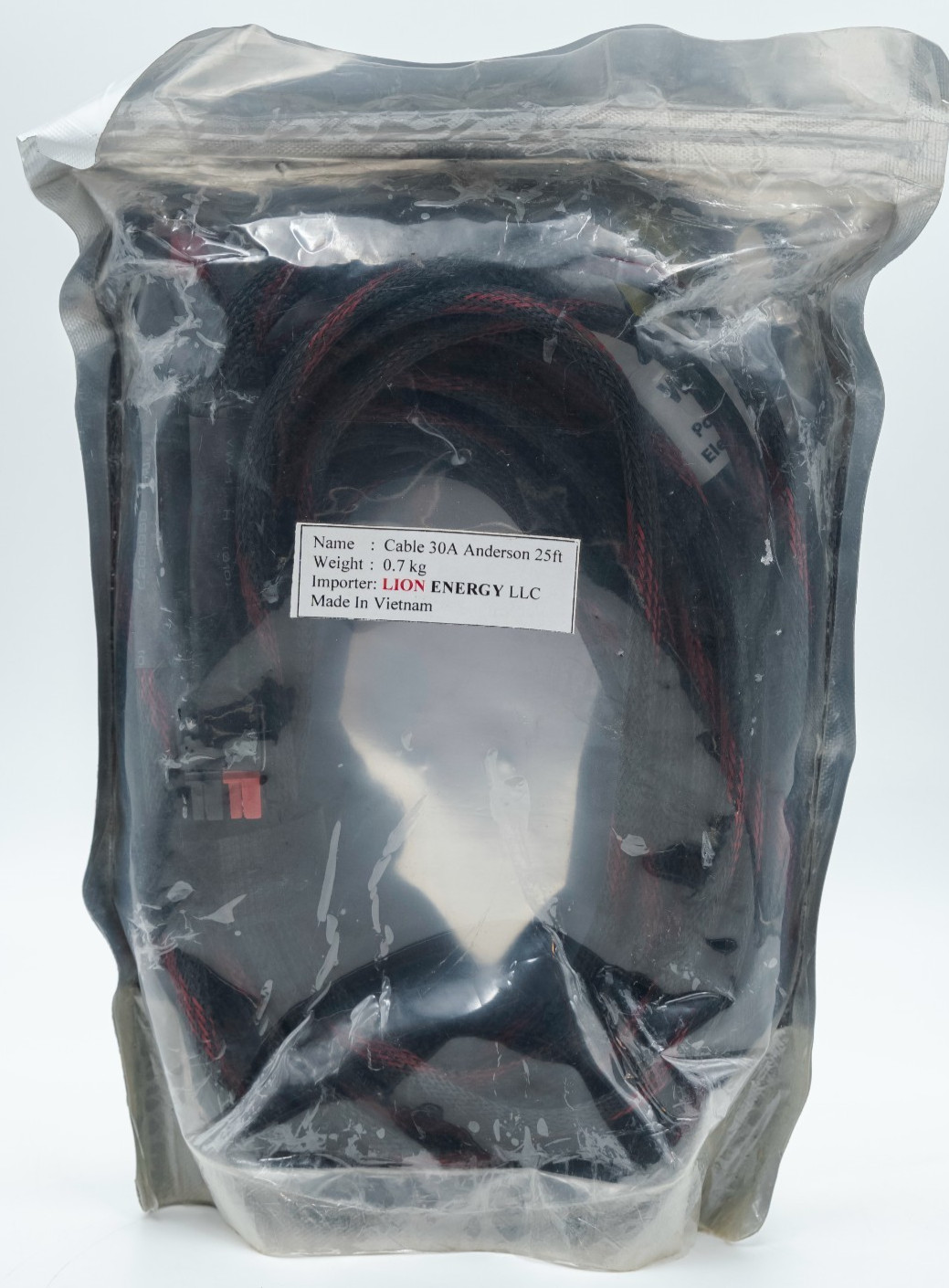 Lion Energy 25 ft Solar Power Connector Anderson Cable 30A Capacity – New