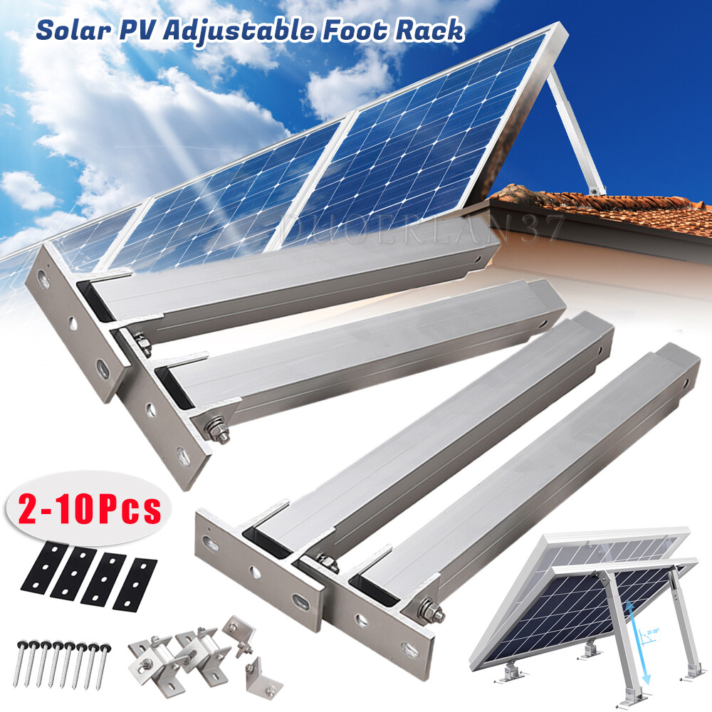 4 Pcs Adjustable Tilt Solar Panel Mount Brackets Kit Aluminum Alloy for Off-Grid