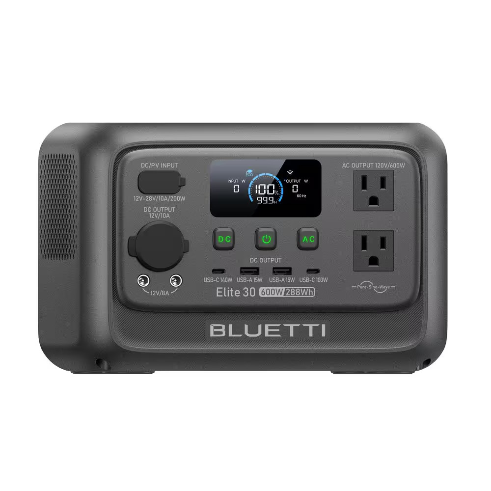 600W Continuous/1500W Peak Output 288Wh Portable Power Station, Push Button Star