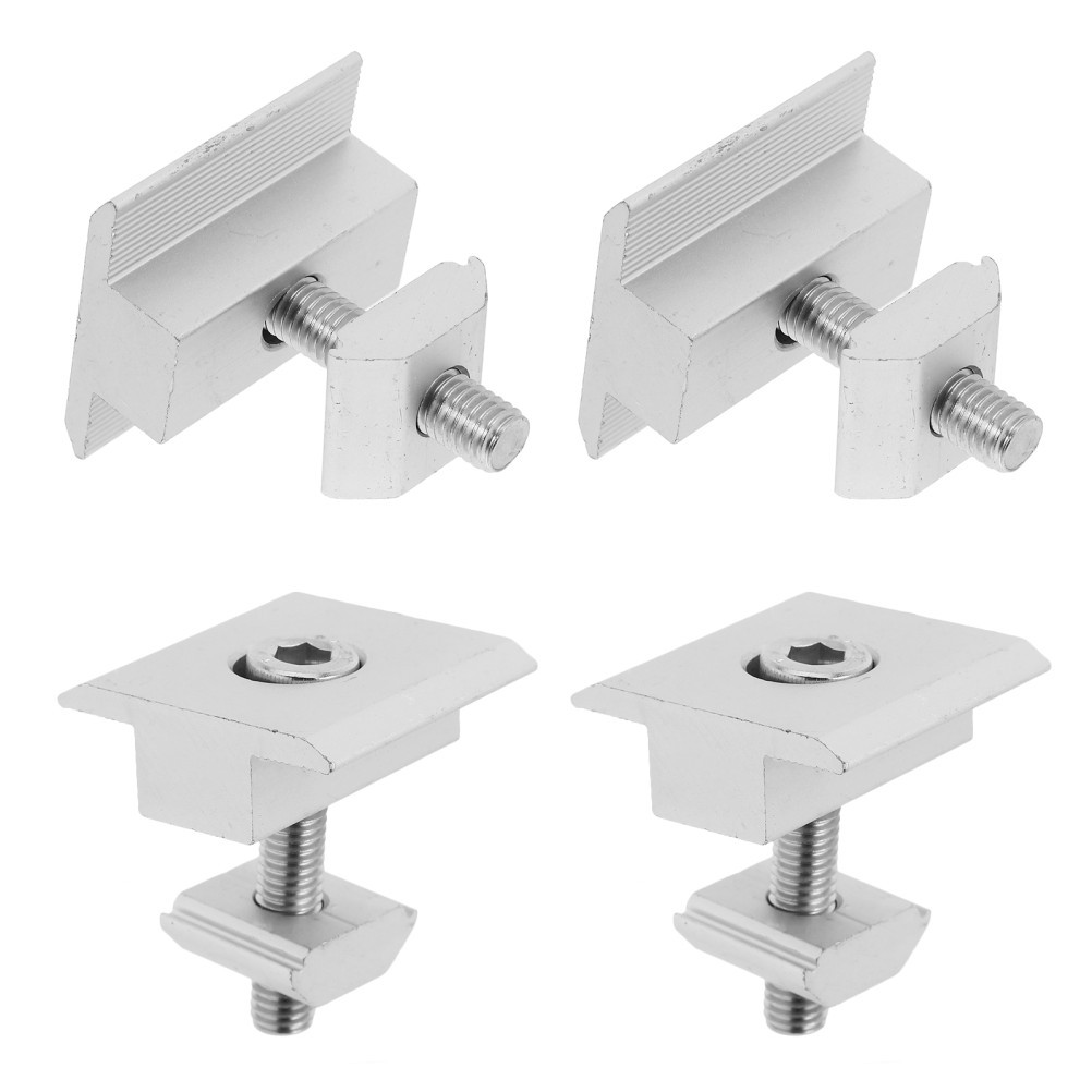 4 Pcs Solar Panel Install Hardware Mid Clamps Brackets Rv Mounts