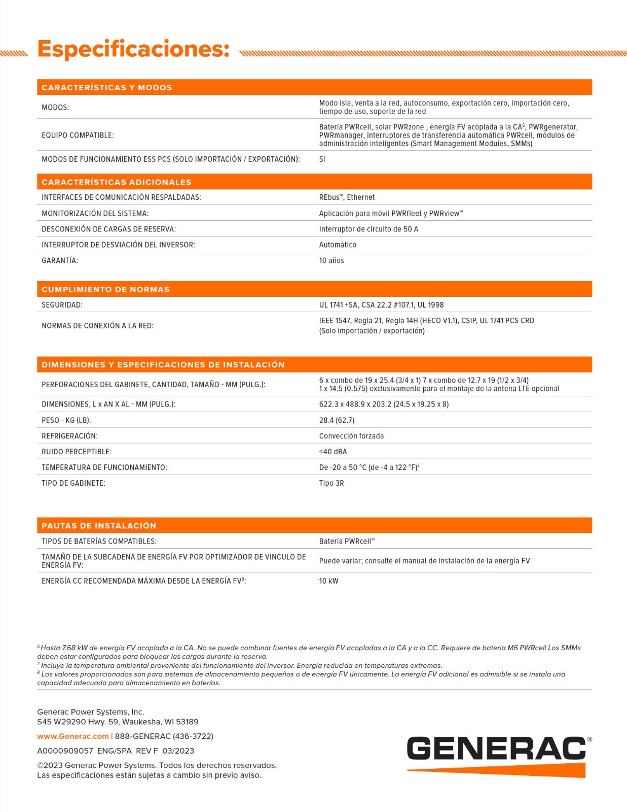 CERTIFIED DEALER – Generac XVT076A03 7.6kW 120/240V 2PH PWRcell Inverter w/ CTs
