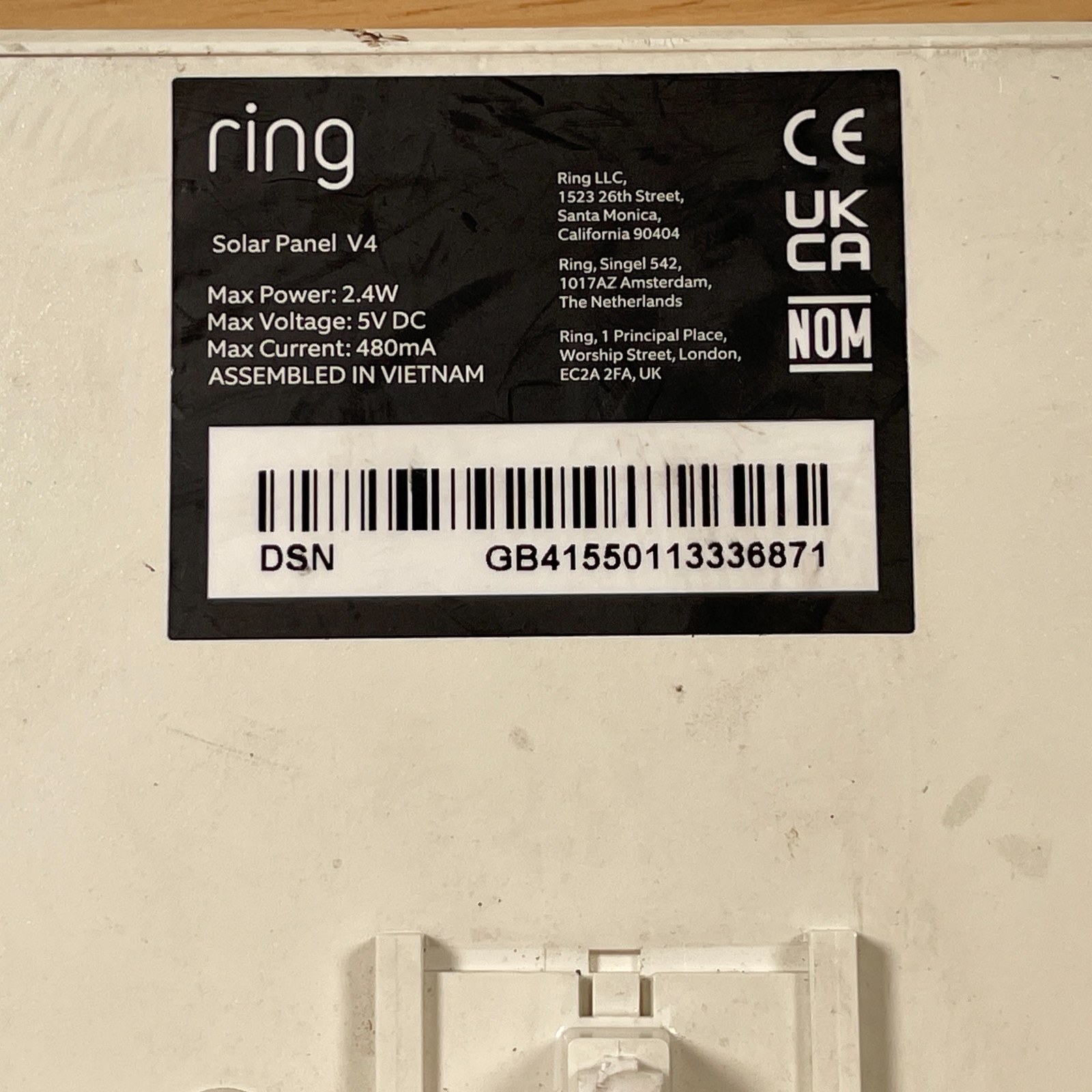 Ring Solar Panel V4 Rechargeable Power 2.4W For Spotlight Cam Plus (Parts Only)