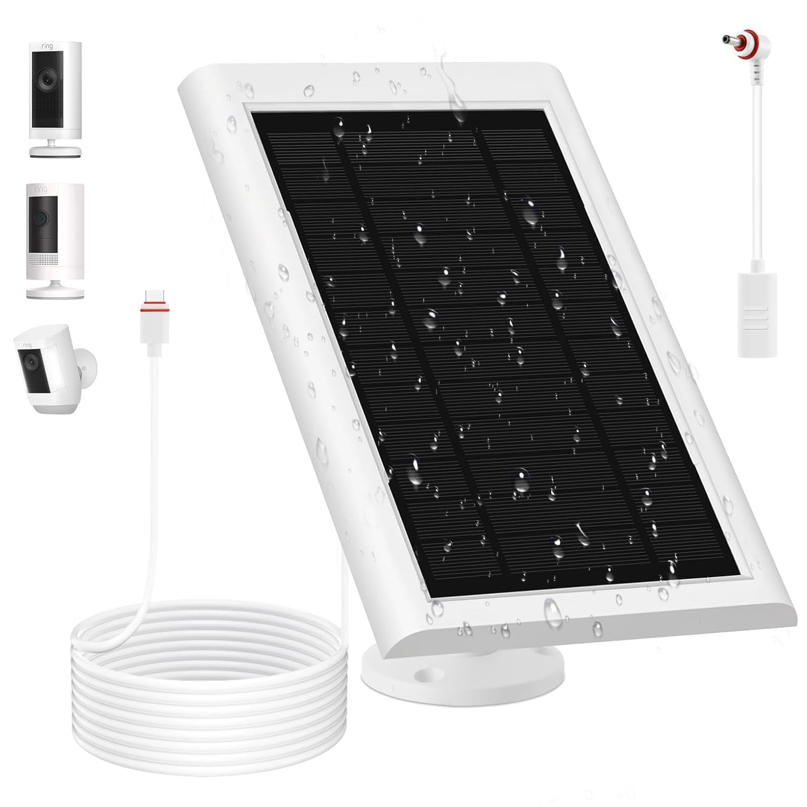 Solar Panel for Ring Camera(2nd Generation) Dustproof Waterproof 5W Solar