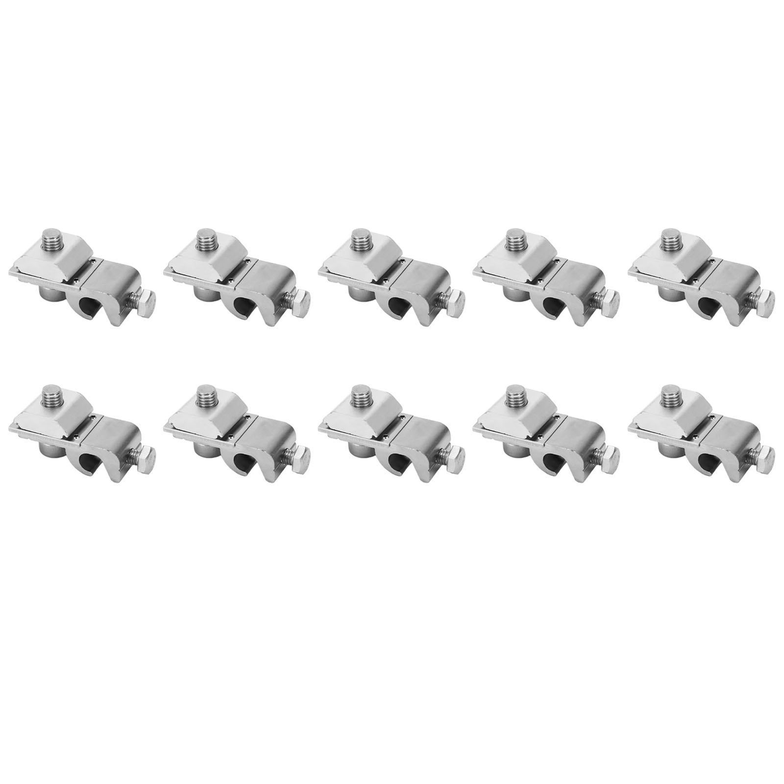 10Pcs Solar Panel Ground Clamp Aluminum Alloy M6 Lug PV Cable Coupling For Wire
