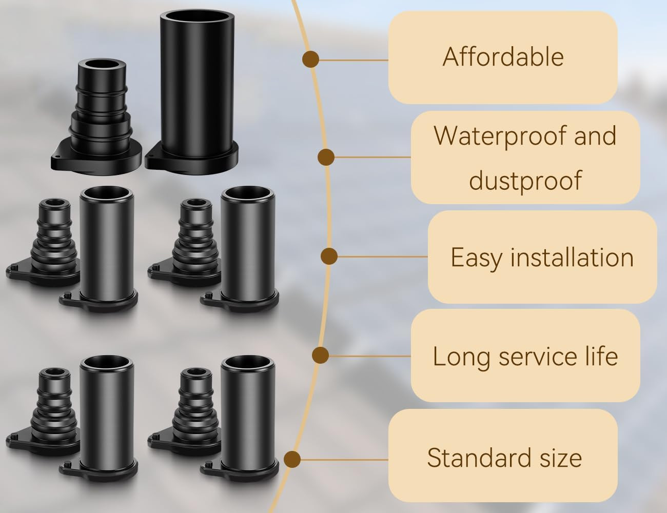 5 Pairs Solar Connector Caps, IP68 Weather Resistant Dust Male and Female Cap fo