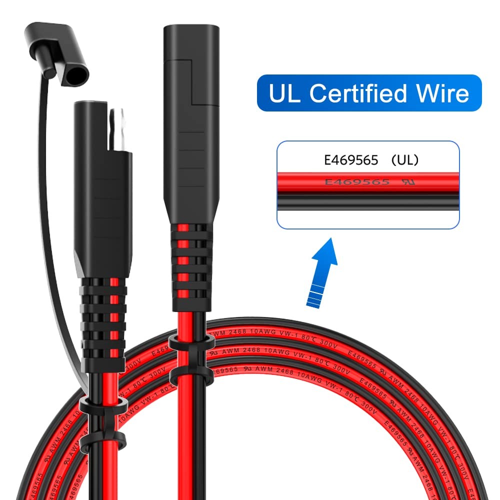 ELECTOP 15ft 10AWG SAE Extension Cable with Quick Connect Disconnect SAE Powe…