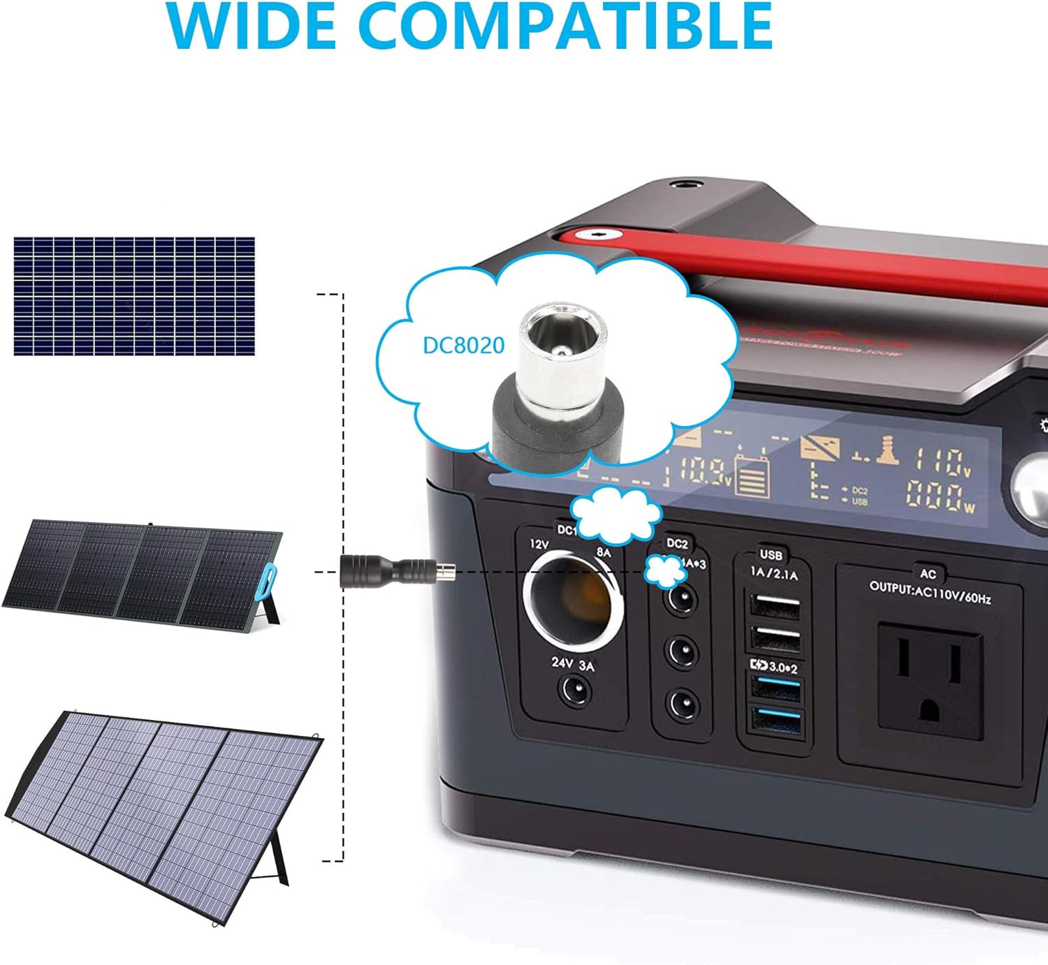 DC7909 to DC8020 Adapter DC7909 Female to DC8020 Male Connector Adapterfor 100
