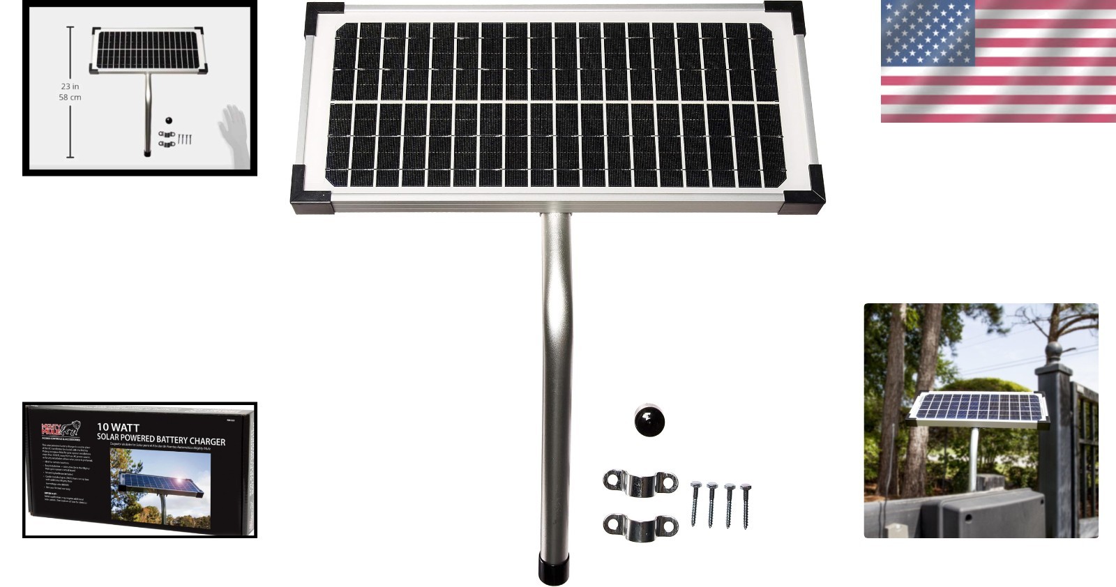 10 Watt Solar Panel Kit for Automatic Gate Openers – Eco-Friendly Solution