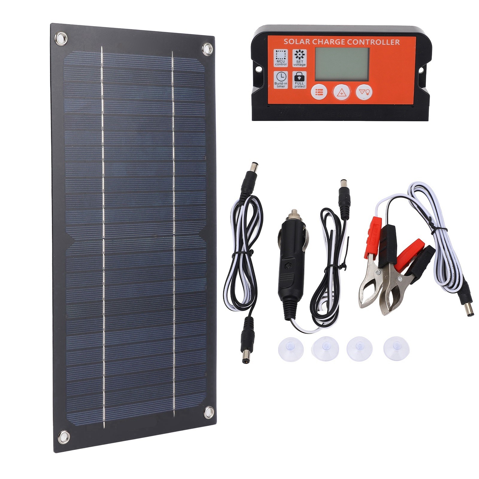 10W Solar Panel Kit 18V Battery Charger W/ Controller Caravan Boat RV Car