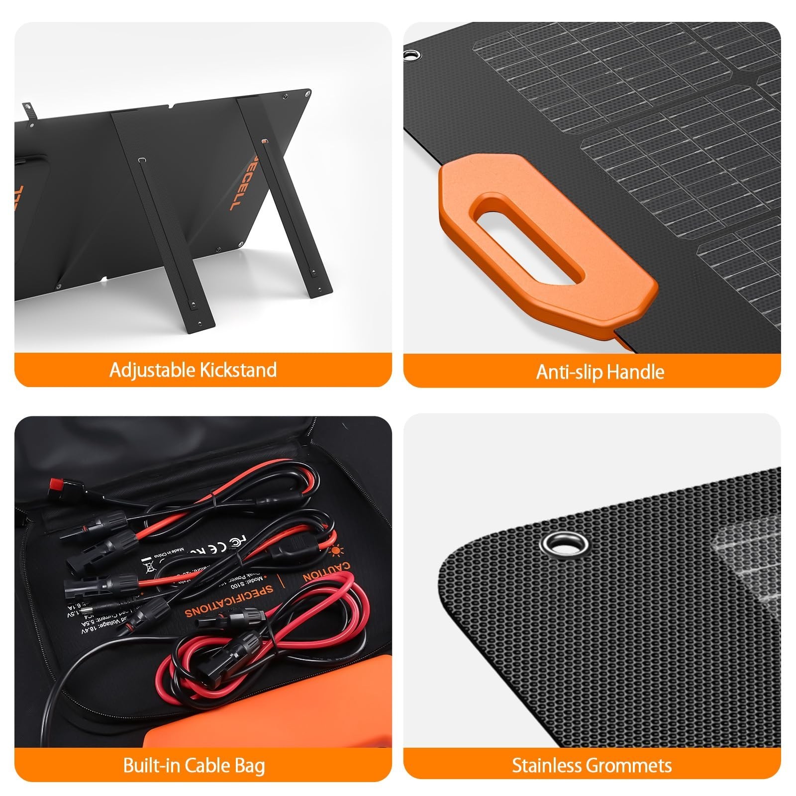 GRECELL Solar Panel 100W for Power Station Portable Solar Panel with MC-4 Fas…