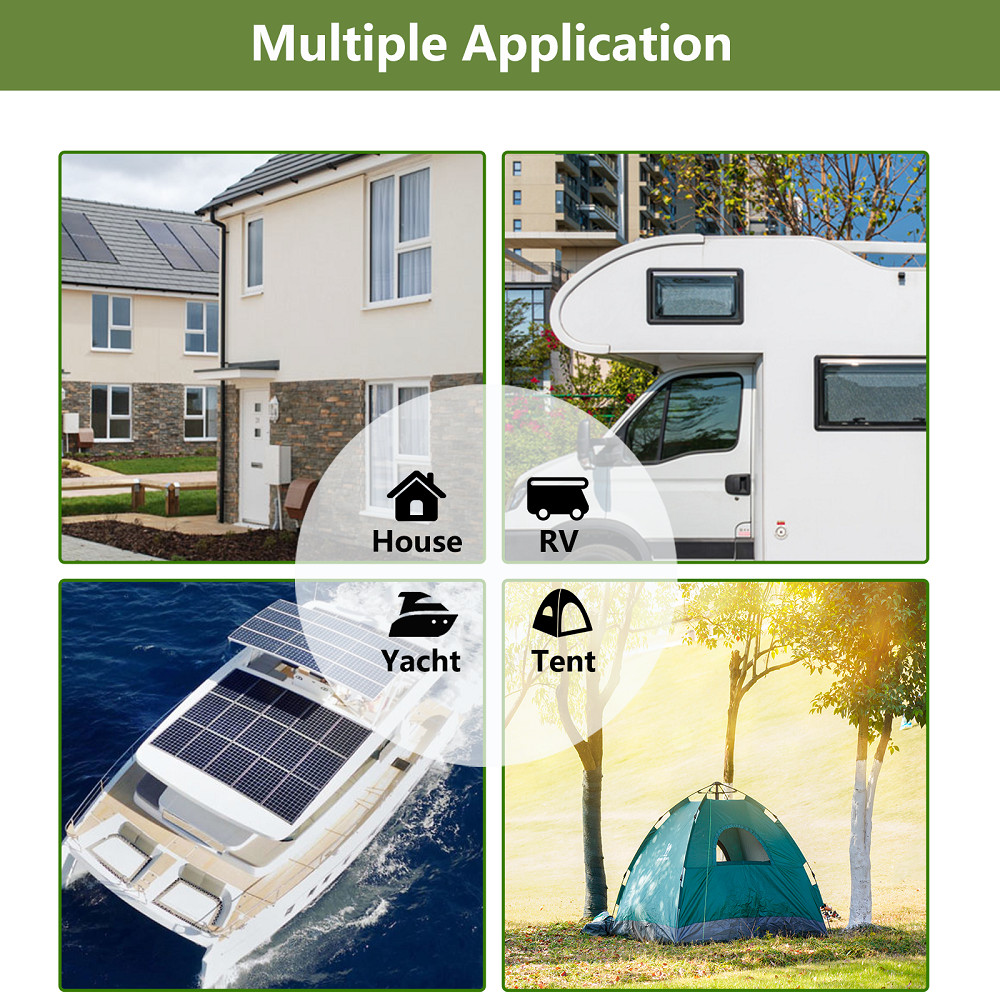 100W Mono Solar Panel 12V Car Battery Charger Rooftop Boat RV Home Off Grid