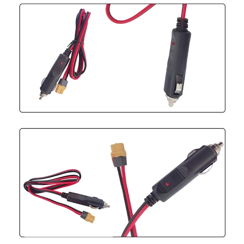 XT60 Female to Car Cigarettes Lighters Plug Extension Cable for Power Station
