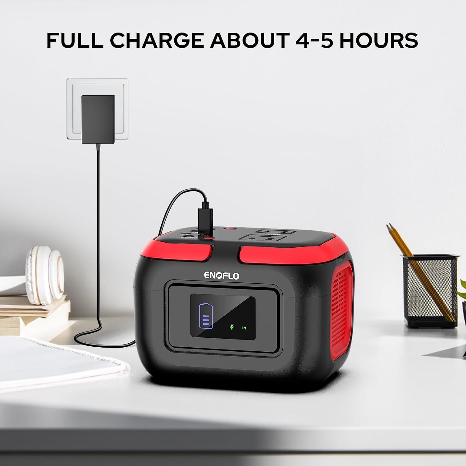ENOFLO Portable Power Station, 97.68Wh Solar Generator, Lithium Battery Power.