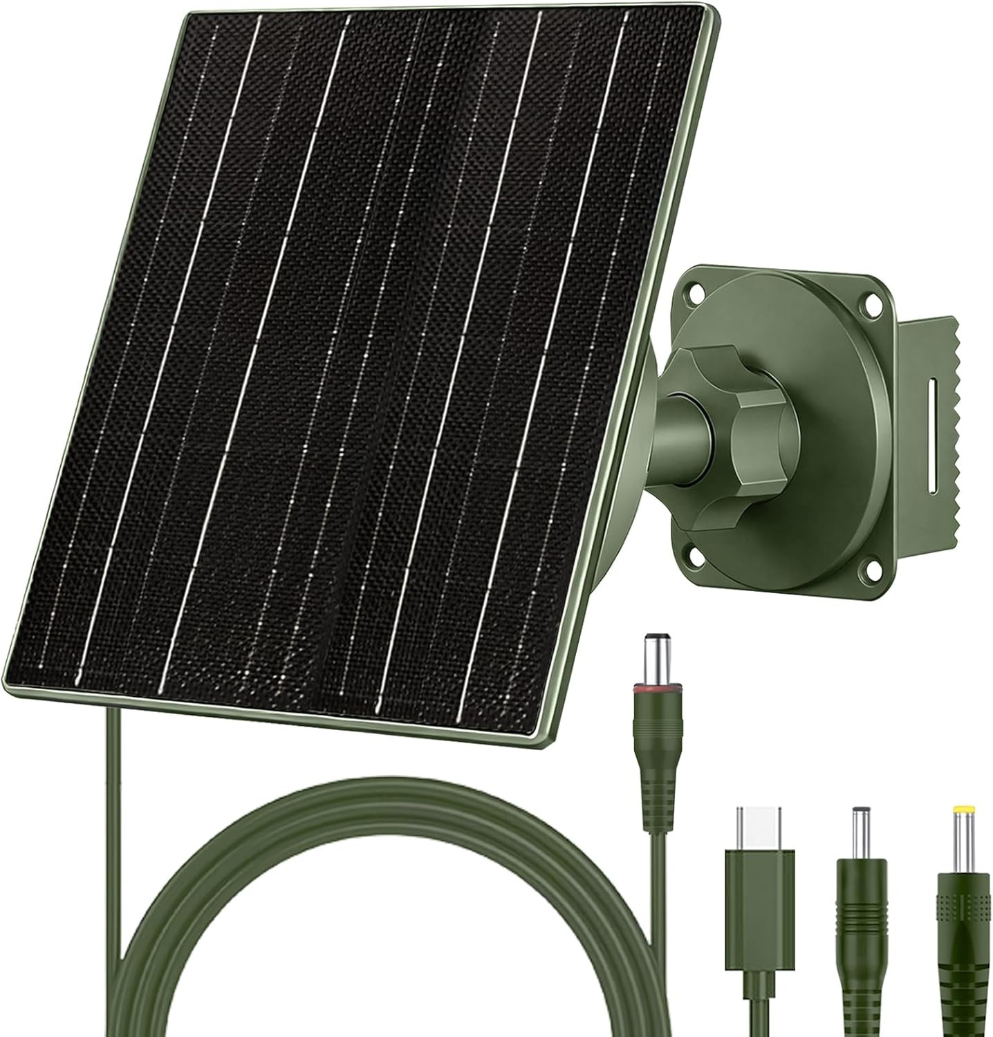 10W Solar Panel for Trail Cameras, DC & USB-C Solar Charger with 10400Mah Batter