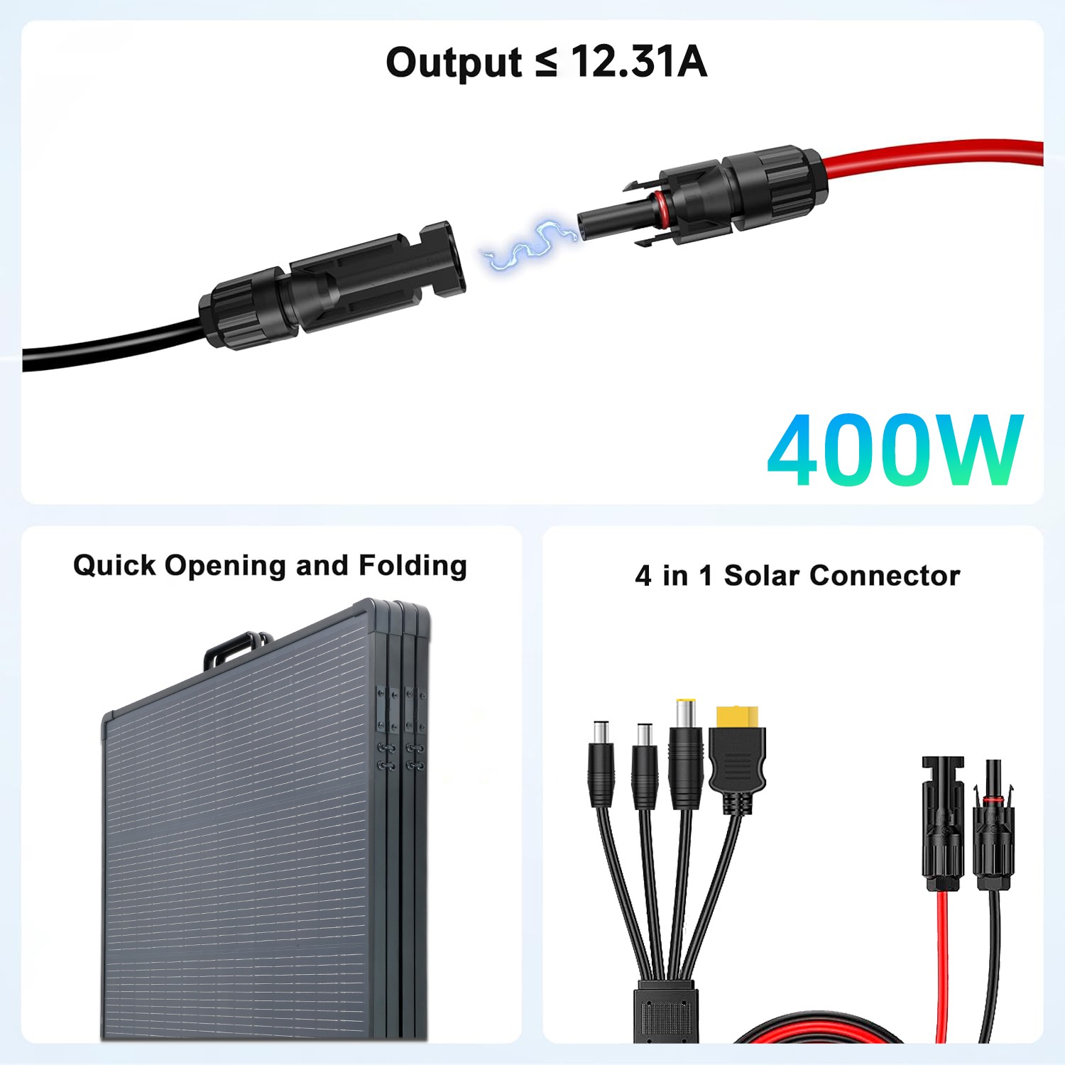 400W Portable ETFE Solar Panel Foldable for Power Station Charging Solar Charger