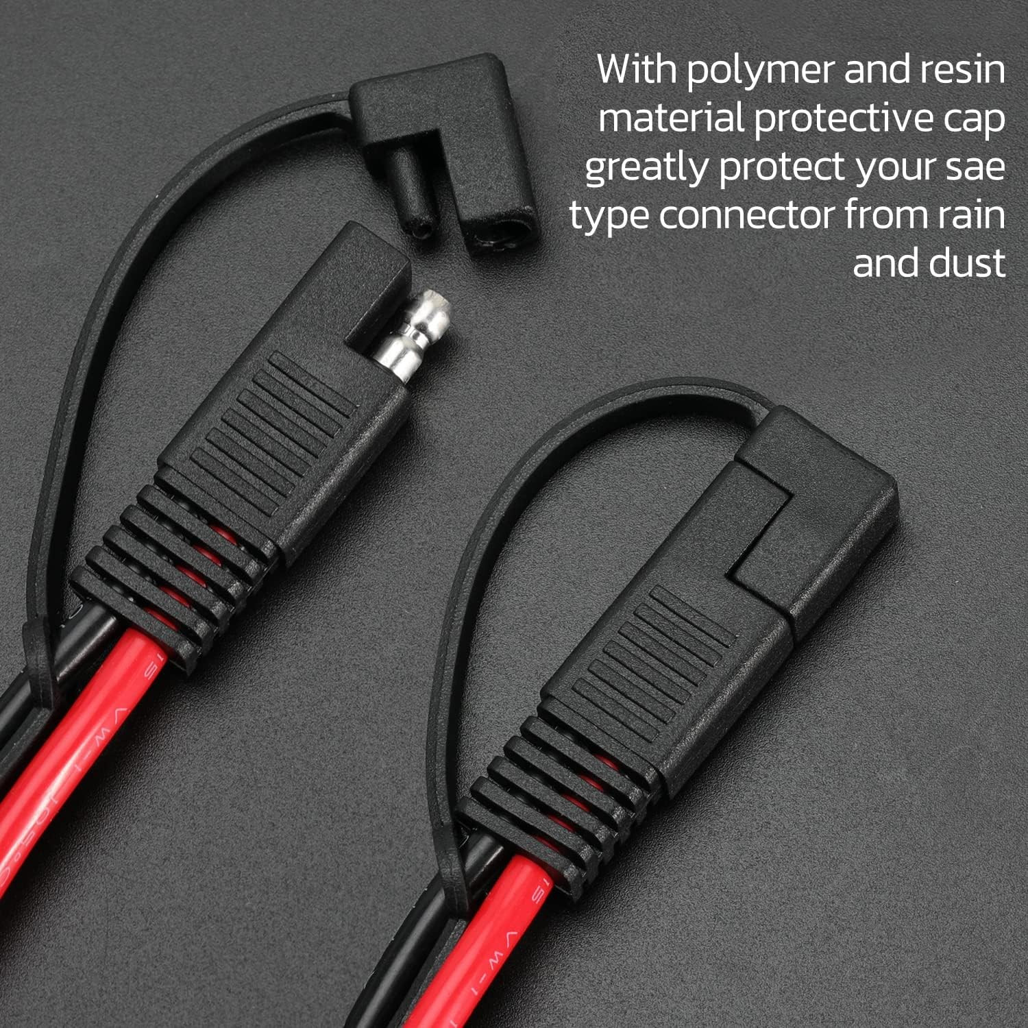 10AWG SAE Extension Cable 10 Gauge SAE to SAE Extension Cord with Two Prong Conn