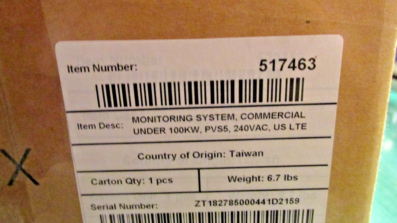 SunPower PV Supervisor 5X – Solar Monitoring System – Pt. 517463 -NIB (Open box)