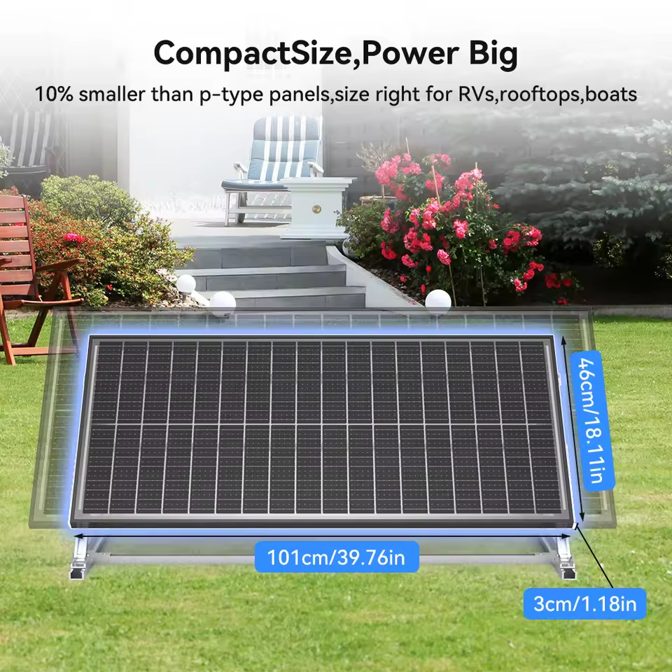RVPOZWER 400W 12V Double Sided Solar Panels Monocrystalline 18BB Cells