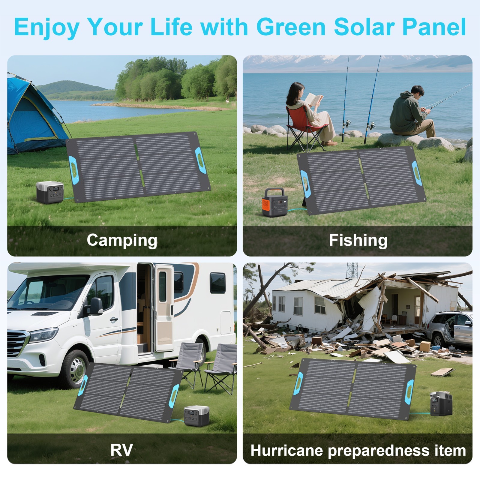 2 pack 110W Solar Panel Solar Charger for Anker SOLIX C1000 1056Wh Power Station