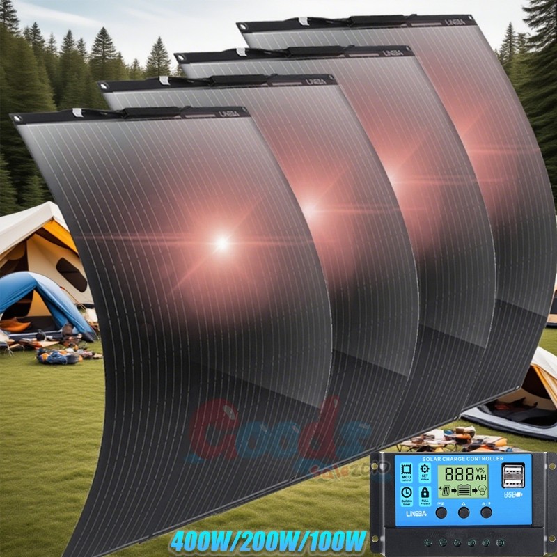 400W 200W Mono Solar Panel Kit Portable Power Camping Home RV Battery Charge