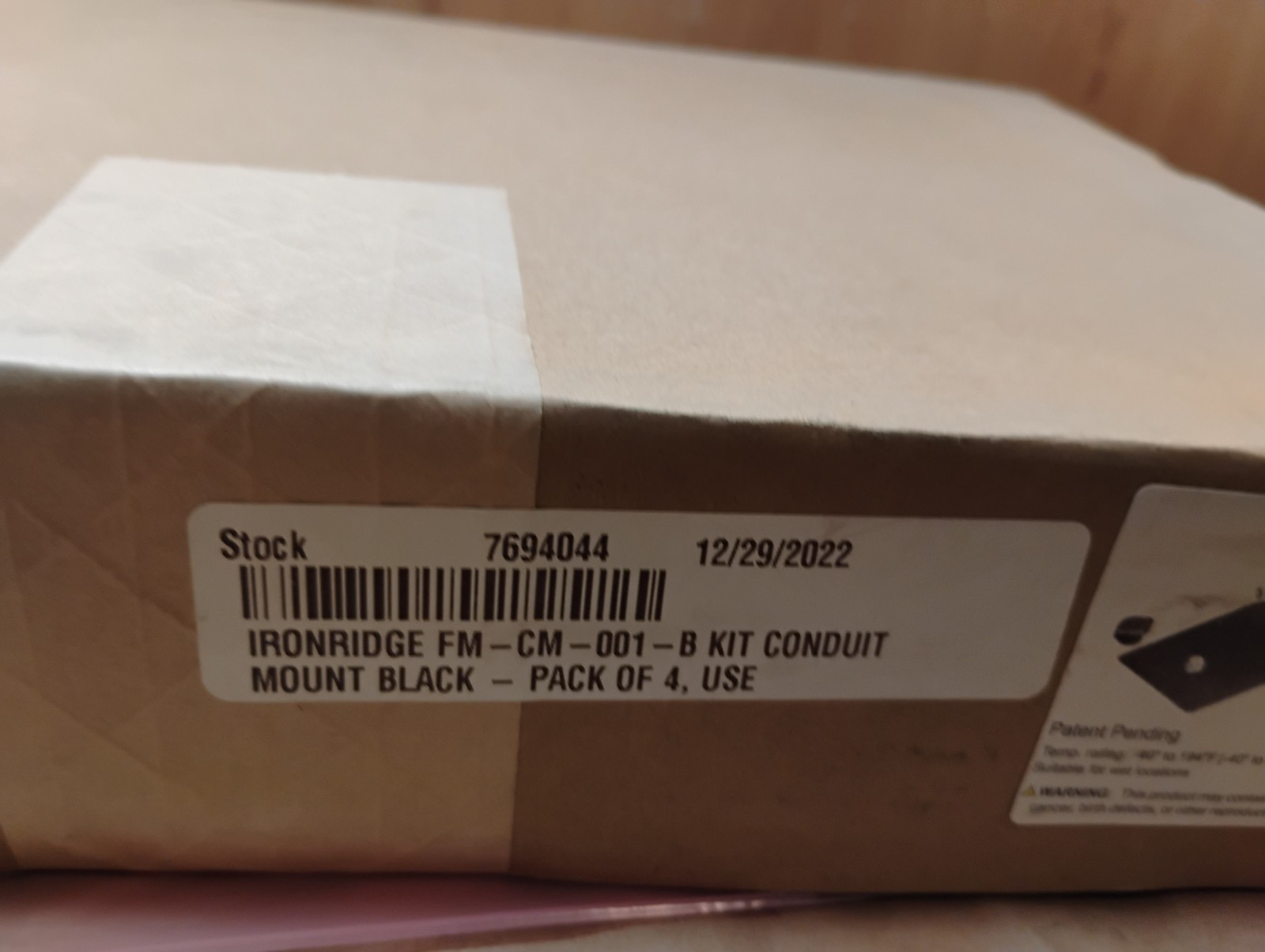 4 Pack of Ironridge Solar FM-CM-001-B Black Conduit Mount, 3/4 to 1″ EMT Conduit