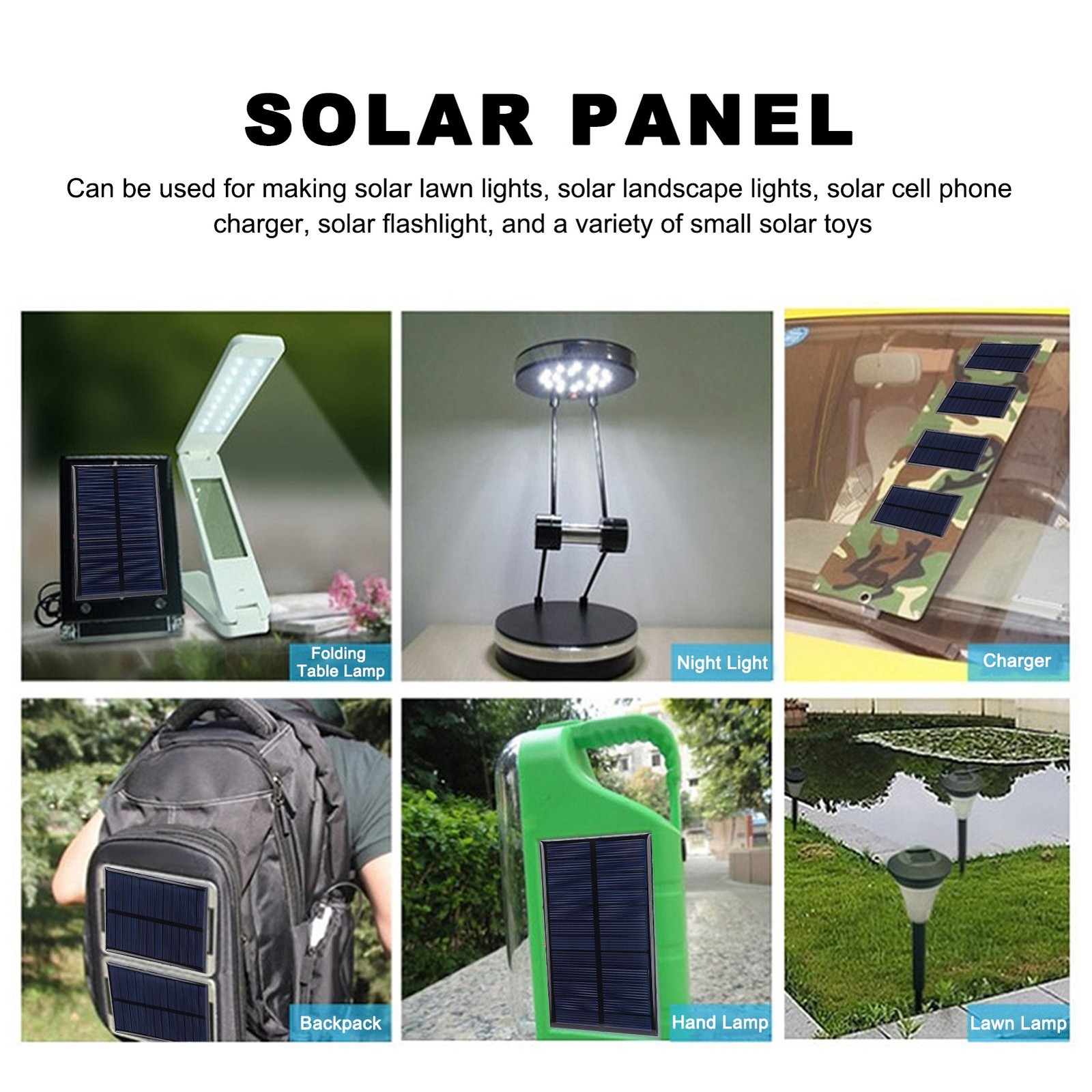 3pcs DC 6V 1W Solar Panel Cell Power Module Polycrystalline Silicon Solar Pa CET