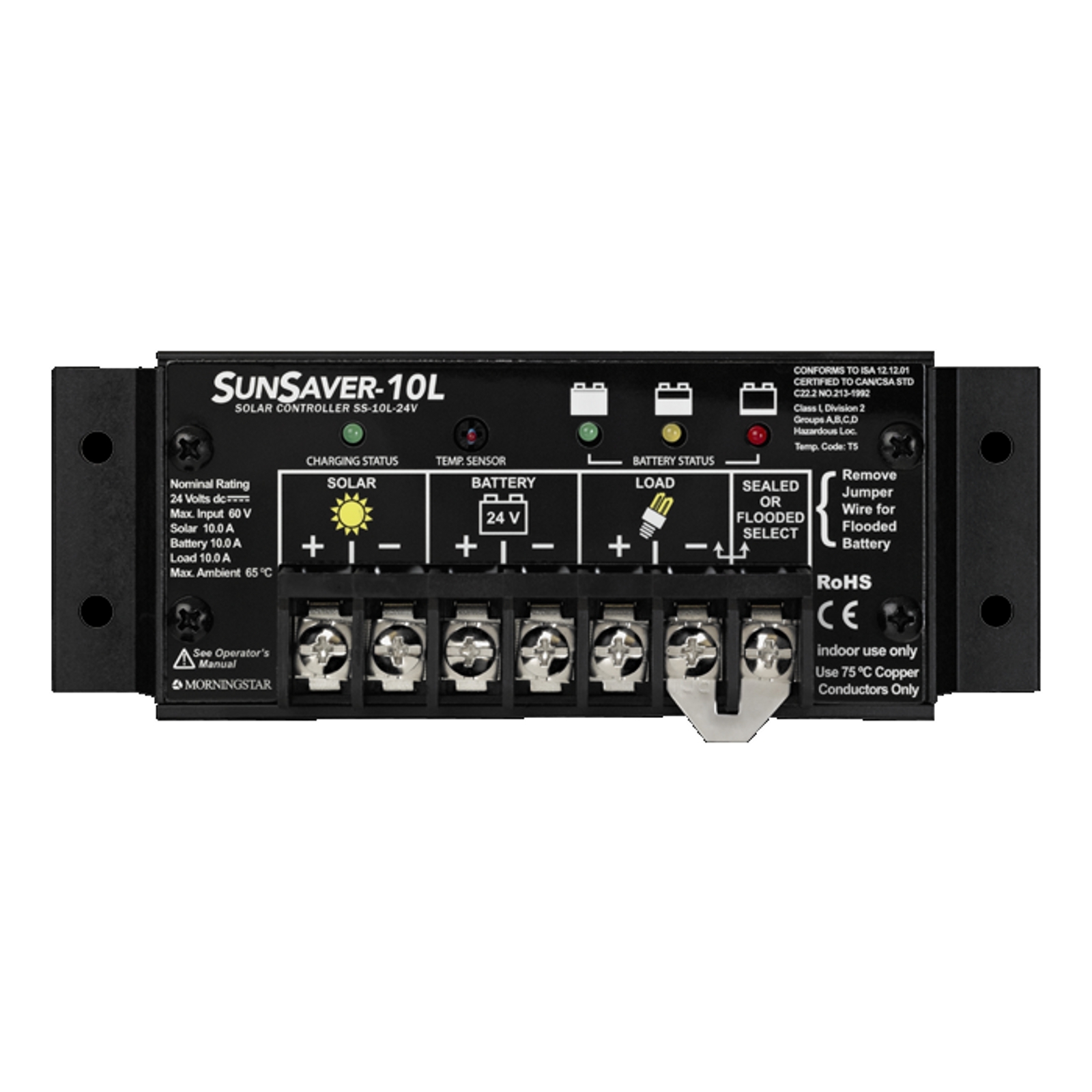 Morningstar SunSaver 10A 24V solar charge controller for motorhomes, boats