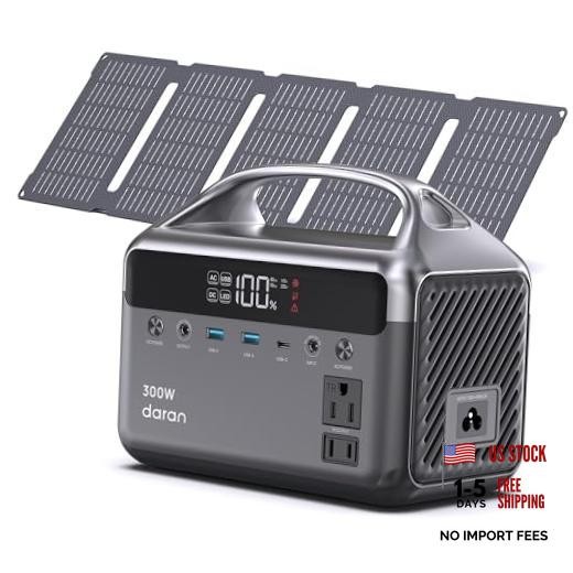 192Wh Solar Generator with Solar Panel Included Portable Power Grey Black